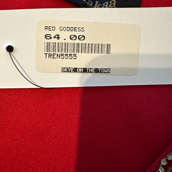 Aakaa Red V-neck Dress NWT - Picture 8 of 13